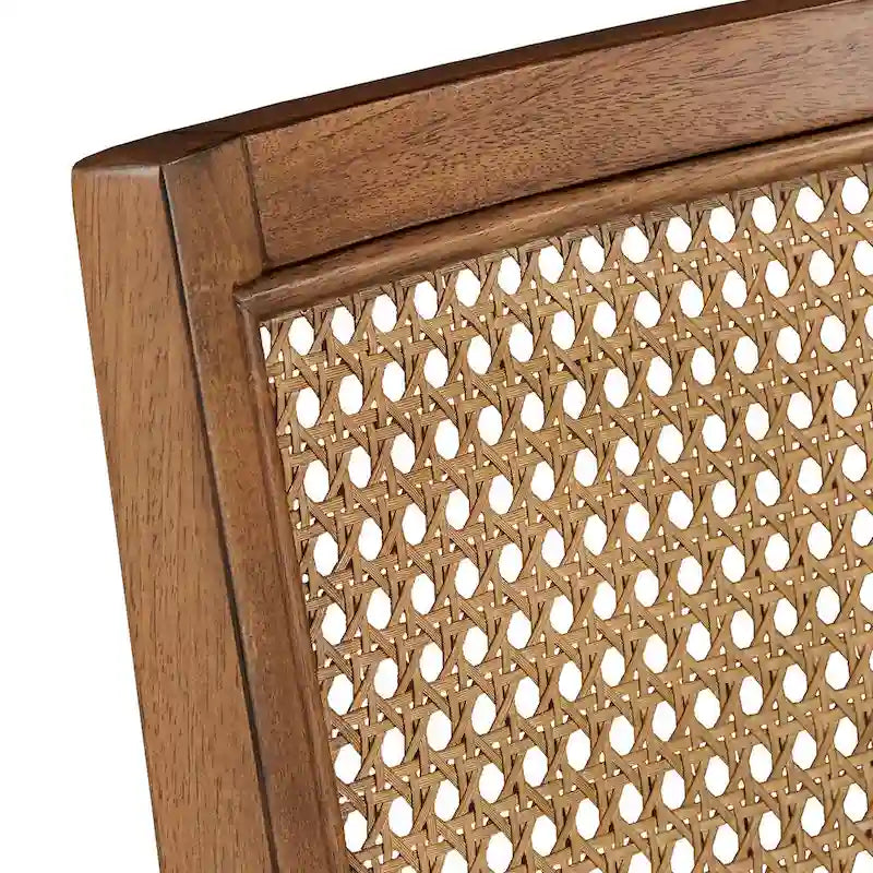 Chaises de salle à manger en rotin et lin beige (lot de 2)