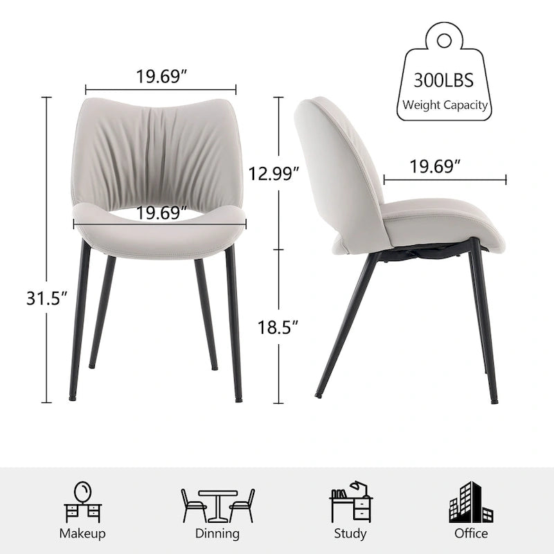 Chaises de cuisine modernes pour salle à manger, lot de 2, supportent jusqu'à 136 kg