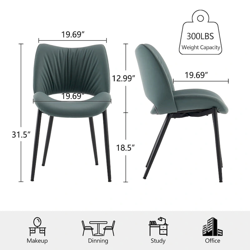 Chaises de cuisine modernes pour salle à manger, lot de 2, supportent jusqu'à 136 kg