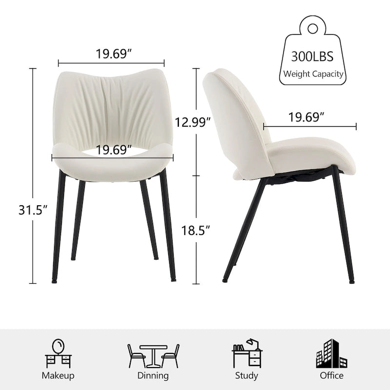 Chaises de cuisine modernes pour salle à manger, lot de 2, supportent jusqu'à 136 kg