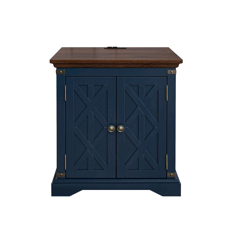 Table d'appoint de ferme avec station de recharge - 63,5 cm de hauteur