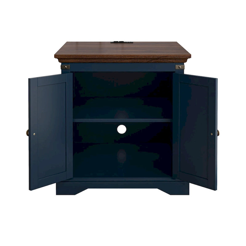 Table d'appoint de ferme avec station de recharge - 63,5 cm de hauteur