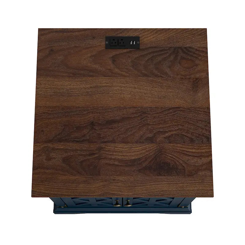 Table d'appoint de ferme avec station de recharge - 63,5 cm de hauteur