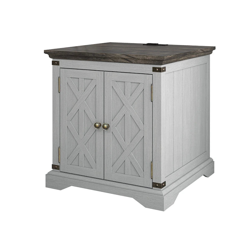 Table d'appoint de ferme avec station de recharge - 63,5 cm de hauteur