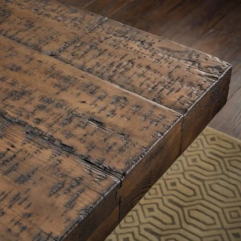 Table de salle à manger en bois recyclé et béton
