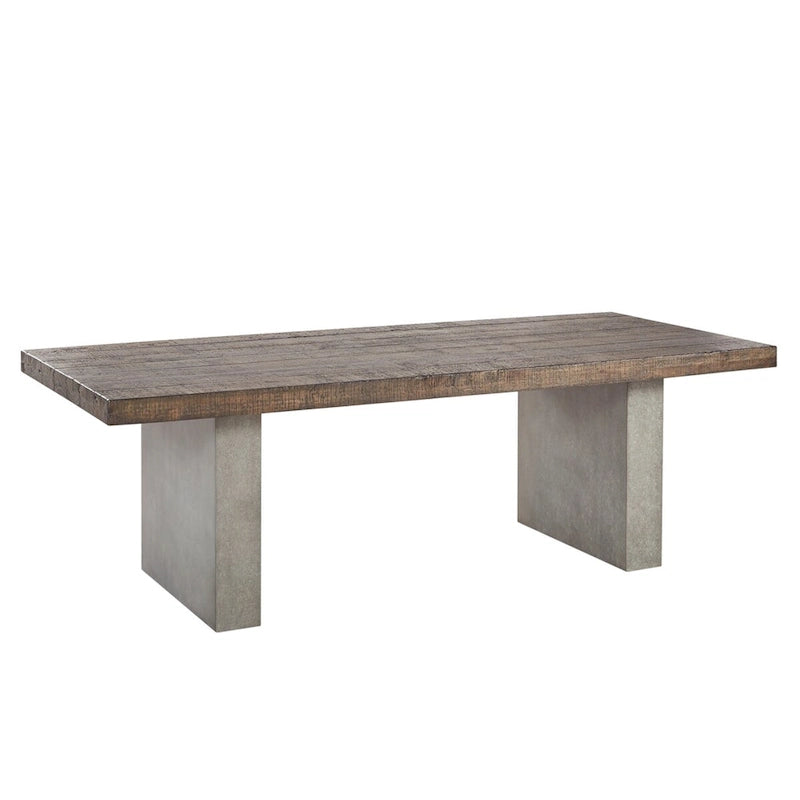 Table de salle à manger en bois recyclé et béton