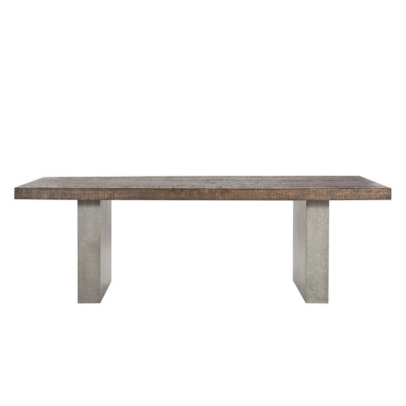 Table de salle à manger en bois recyclé et béton