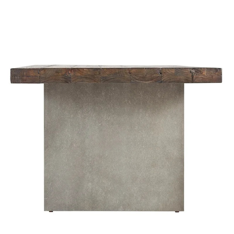 Table de salle à manger en bois recyclé et béton