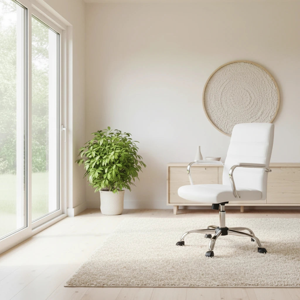 Yaheetech Adjustable Mid-Back Faux Leather Swivel Office Chair