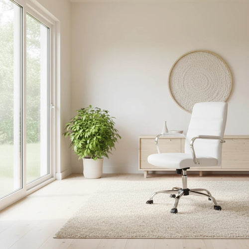 Yaheetech Adjustable Mid-Back Faux Leather Swivel Office Chair