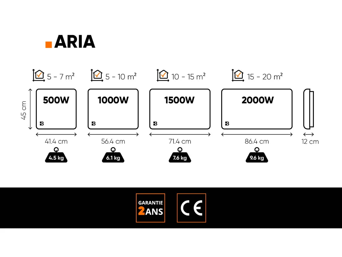 ARIA - Radiateur électrique sèche-chaud en céramique