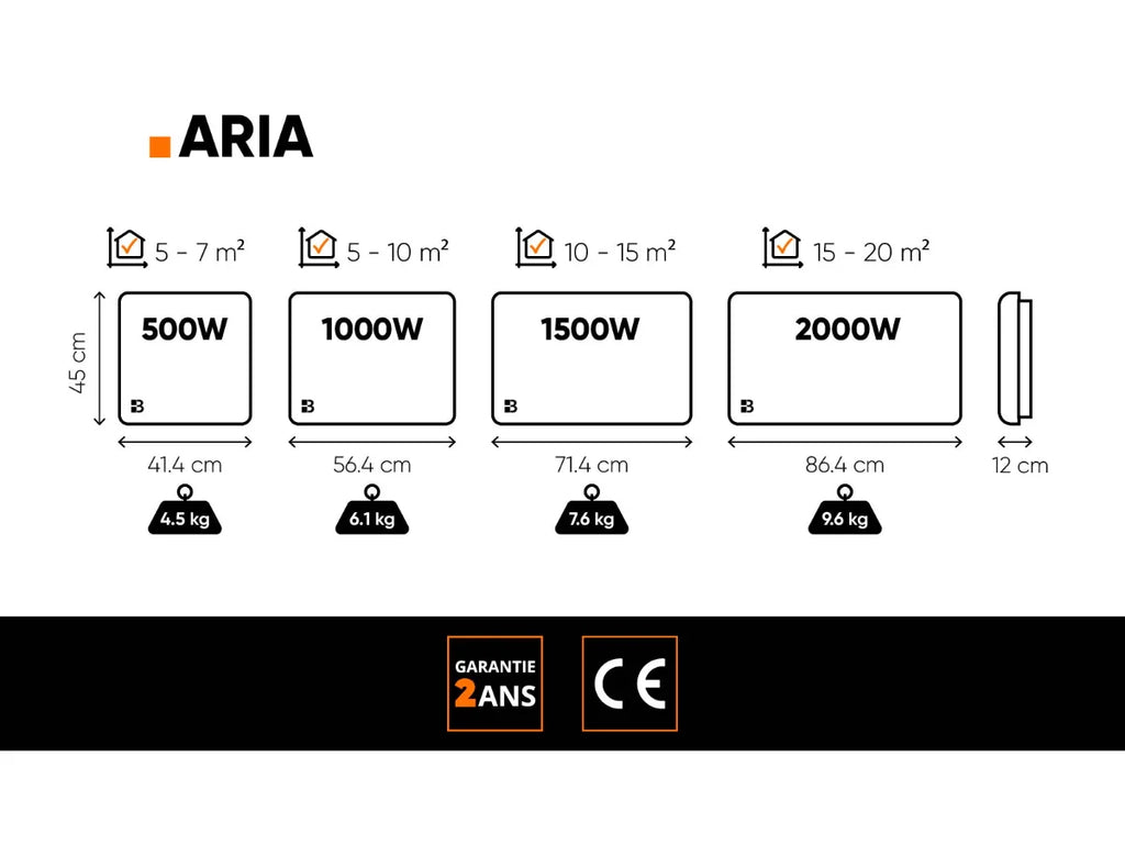 ARIA - Radiateur électrique sèche-chaud en céramique