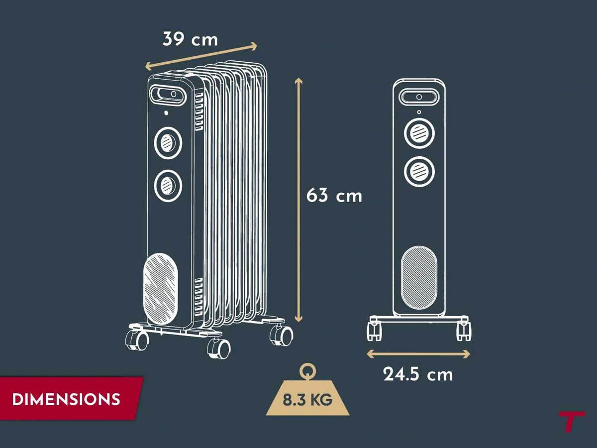 CALISTA - Radiateur électrique à bain d'huile portable