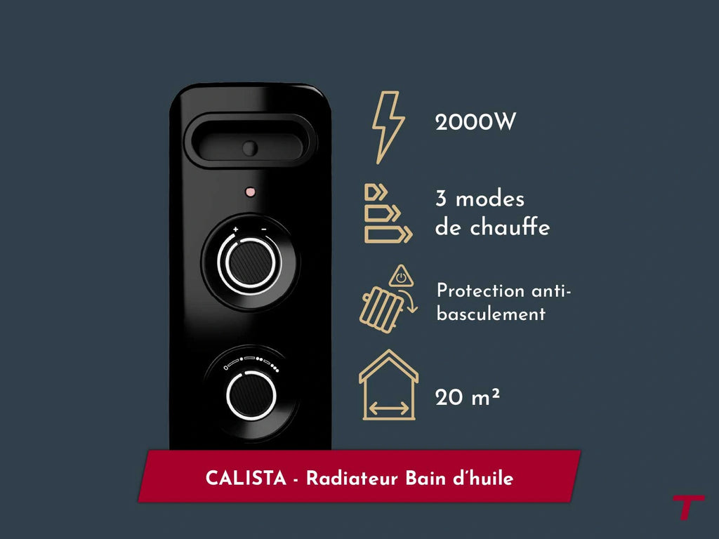CALISTA - Radiateur électrique à bain d'huile portable