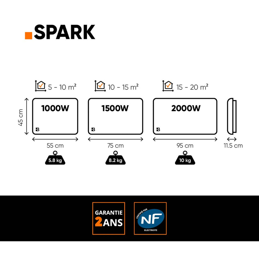 SPARK - Radiateur électrique à inertie céramique