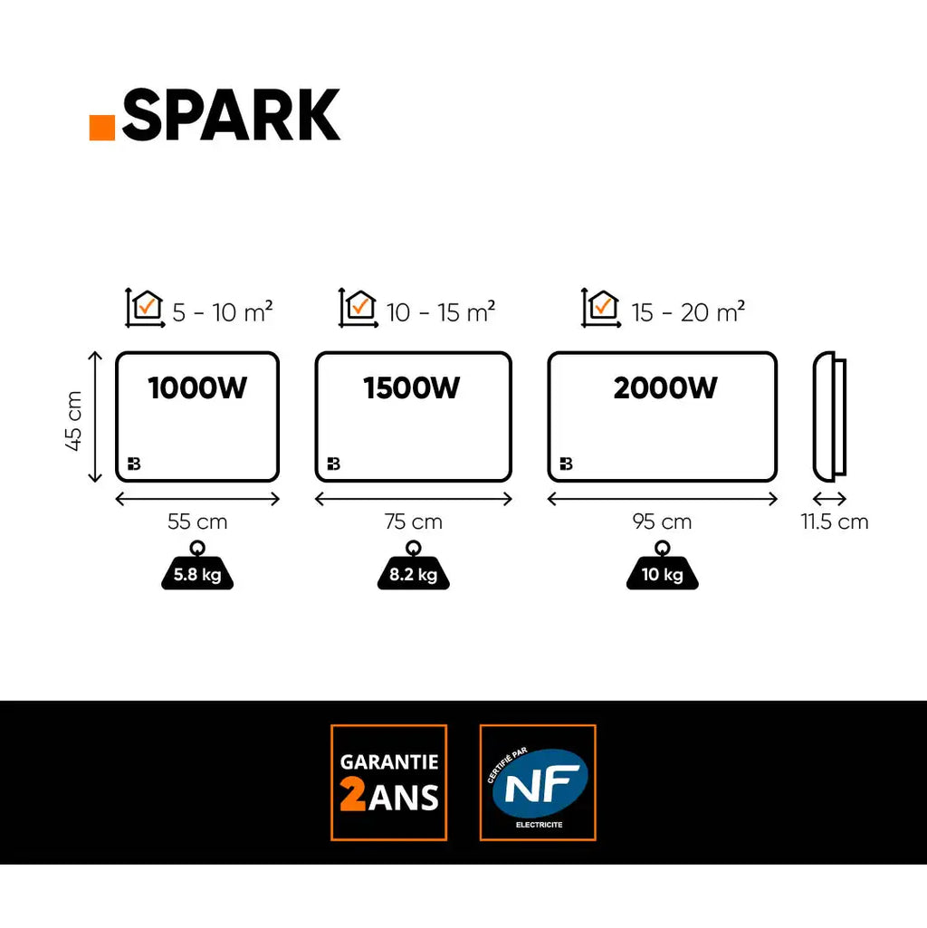 SPARK - Radiateur électrique à inertie céramique
