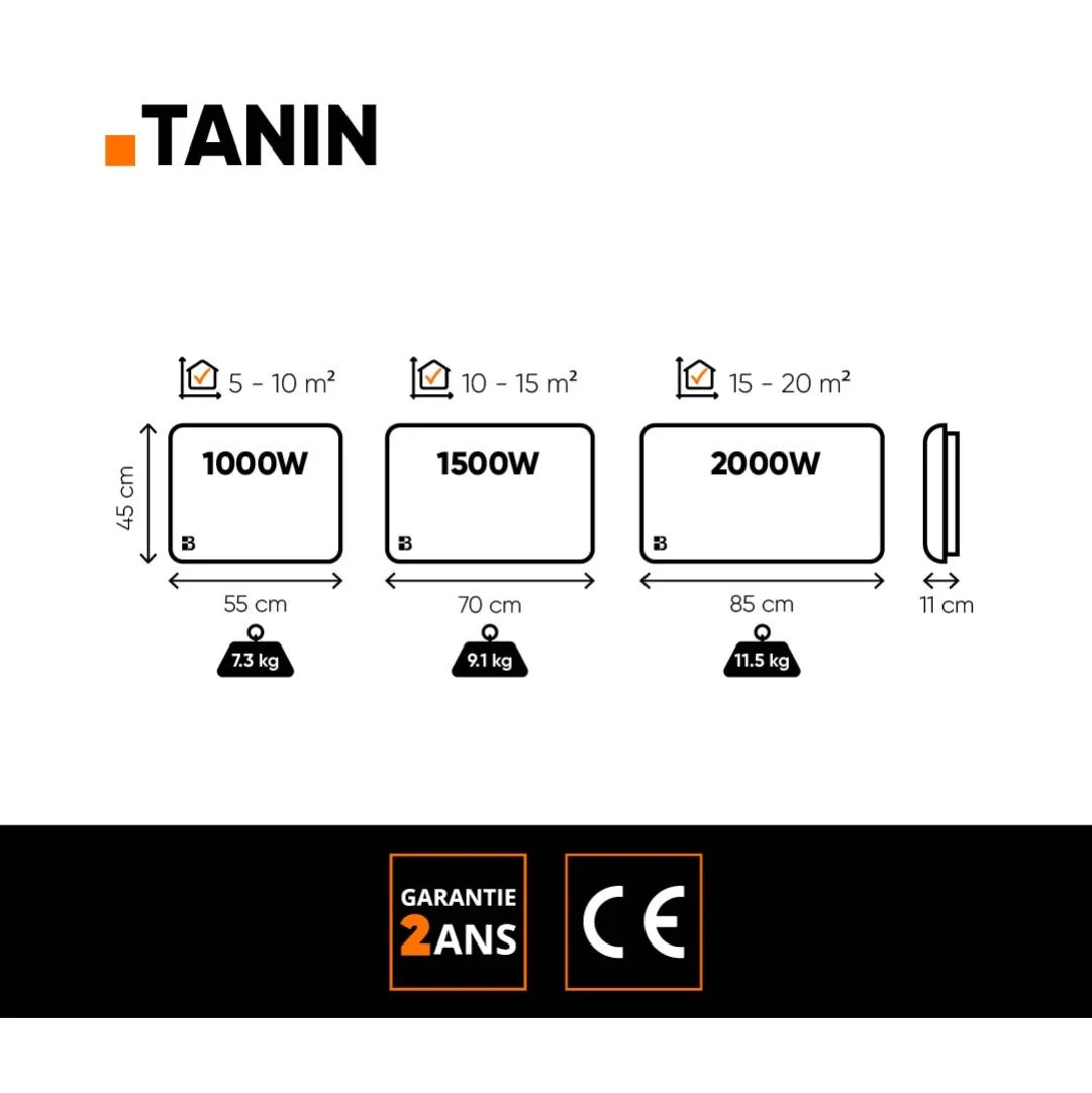 TANIN - Radiateur électrique céramique à inertie sèche
