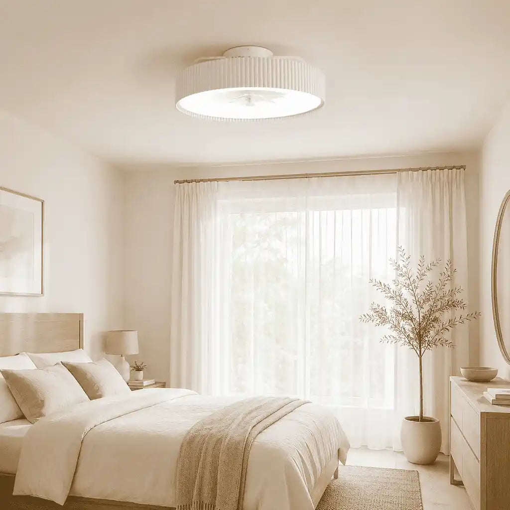 Ventilateur de plafond silencieux, 50 cm, avec éclairage LED intégré de 24 W