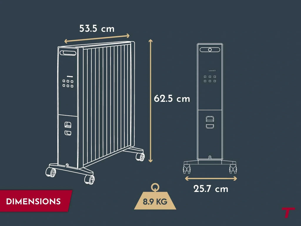 MILLO - Radiateur électrique portable en aluminium à chaleur sèche